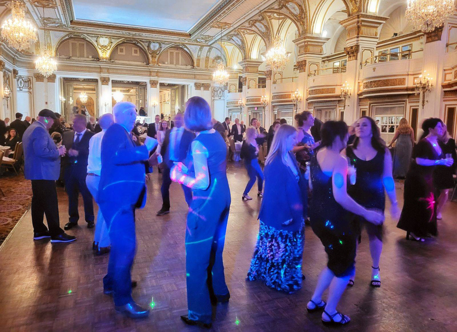 Dancing with Rare Form Band at the Fairmont Copley Plaza Hotel Grand Ballroom in Boston, MA
